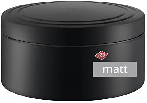 WESCO Gebäckdose Classic Line aus pulverbeschichtetem Stahlblech in der Farbe Schwarz Matt 4L, Maße: 24cm x 12,4cm, 324 402-73, 24 x 12,4cm