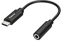 Hama USB C Klinke Adapter, USB C Stecker auf 3,5 mm Klinke-Buchse (AUX Adapter mit DAC Konverter für besten HiFi Stereo Sound, zum Anschluss von Kopfhörer, Lautsprecher an PC, Laptop, Tablet, Handy)