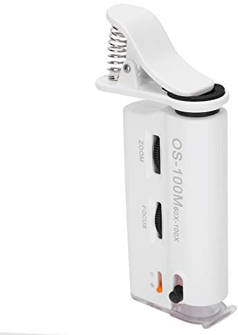 Microscopio per smartphone, Lente d'ingrandimento con clip 60X-100X Lente d'ingrandimento Lente d'ingrandimento, Microscopio portatile per controllo valuta per una visione più chiara
