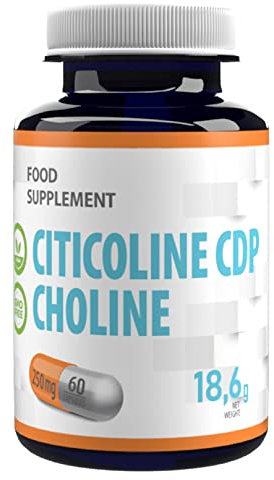 Citicolina CDP Colina 250mg 60 Cápsulas Veganas, Alta Potencia, Sin Rellenos ni Bulkers, Sin OGM