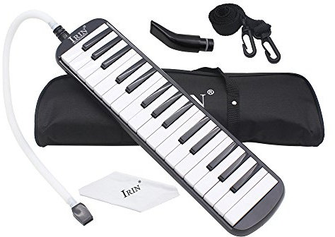 Btuty 32 Tasten Melodica Klavier Musikinstrument für Anfänger Geschenk mit Tragetasche (schwarz)