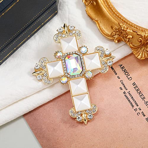 Kristall Kreuz Broschen Palace Stil Brosche Luxus Schmuck Accessoires für Frauen oder Männer