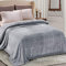 Whale Flotilla Flannel Fleece Double Size Blanket for Bed, 150x200 CM Soft Fluffy Velvet Bed Blanket with Decorative Chevron Pattern for All Season, Warm and Lightweight, Silver Grey