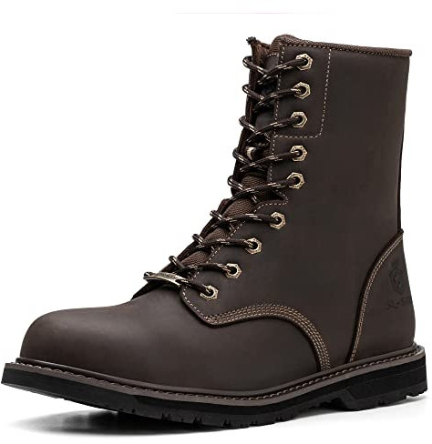SL-Saint impermeabile punta d'acciaio 8 pollici stivali da lavoro per gli uomini logger e la caccia industriale e la costruzione di sicurezza scarpe invernali (numeric_48)