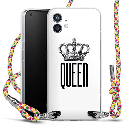 Carry Case kompatibel mit Nothing Phone 1 Hülle mit Band Handykette zum Umhängen bunt Queen Königin Krone