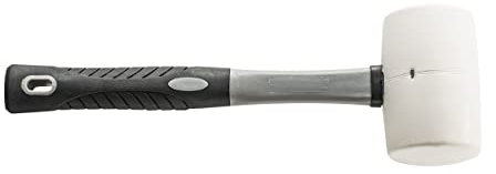 HARDY Martello in gomma universale 2K Impugnatura bicomponente con rivestimento antiscivolo Comfort di lavoro Sicurezza Sagomato Preciso Tinta unita Bianco 55 mm