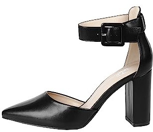 Rio Fiore Escarpins, Escarpins à Talons, Chaussures à Bride Cheville, Noir, 8.5 cm Talon Bloc, Similicuir, Femme Escarpins, 2062A-9-J-15 (Noir, 40 EU)