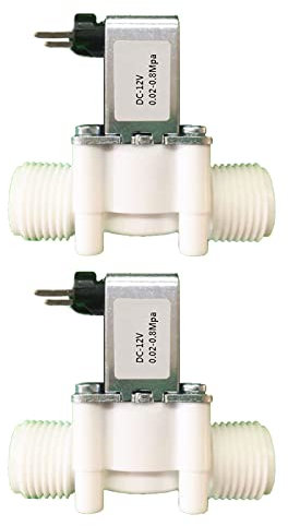 Pack of 2 Water Valve 12 V DC Solenoid Valve 12 V NC Solenoid Valve G1/2 Inch Inlet Water Solenoid Valve for Water Supply Quad Male Thread G1/2 Pressure Water Inlet Solenoid Valve for Water Inlet