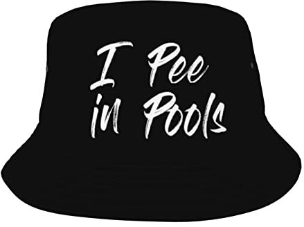 Eimerhut mit Aufschrift „I Pee in Pools“, für Männer und Frauen, Cooler Hut, Geschenk, Fischermütze, Strand-Sonnenhüte für Outdoor-Kopfbedeckung, schwarz