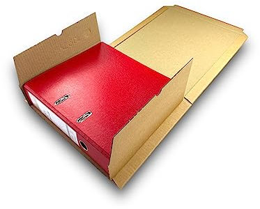 10 Stück Stabile Ordnerverpackung aus Wellpappe mit Aufreißfaden+Klebeverschluss | A4, Sichere Platzsparende Verpackungslösung für Ordner
