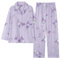 WANHONGYUE Kawaii Kuromi Pigiama Donna Ragazza Lungo Due Pezzi Maglietta Manica Lunga e Pantalone Lungo Set di Pigiama Camicie da Notte Abbigliamento per La Casa Viola M