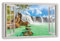 HUBDECO Leinwandbild Fensterblick Wasserfall Bild 120x80 cm - Landschaftsbilder auf Leinwand - Wandbilder Wohnzimmer - Bild Fenster mit Ausblick - Aesthetic Room Decor - Wanddeko Schlafzimmer
