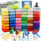 QMAY Modelliermasse-Set, 50 Farben, lufttrocknender, ultraleichter Ton, sicher und ungiftig, tolles Geschenk für Kinder