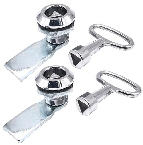 Lot de 2 Boîtier du Compteur ÉLectrique Serrure, Serrure à Cylindre Verrou de Sécurité, Serrure à Came D'armoire, Serrure de Porte D'armoire, Adaptée pour Serrure Triangulaire MS705.