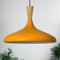 bamyum Champion Pendelleuchte aus Holz, 35 cm Hängelampe Metall E27 Moderne Esstisch Lampe, Skandinavisch Pendellampe für Schlafzimmer Wohnzimmer Küche Esstisch, Küchenlampe Hängend Dunkelgelb
