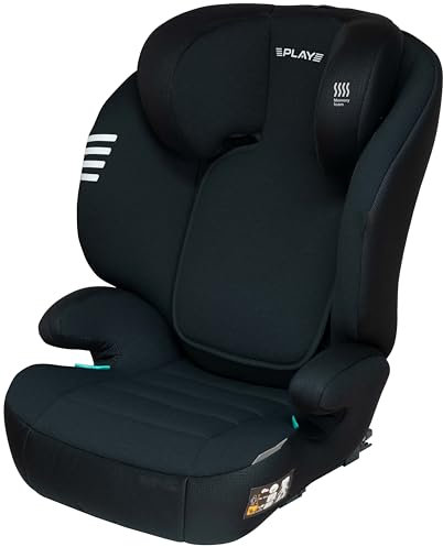 PLAY Silla de coche Two I Size con isofix, grupo 2/3 para niños de 3 a 12 años o altura 100-150 cm, black eagle