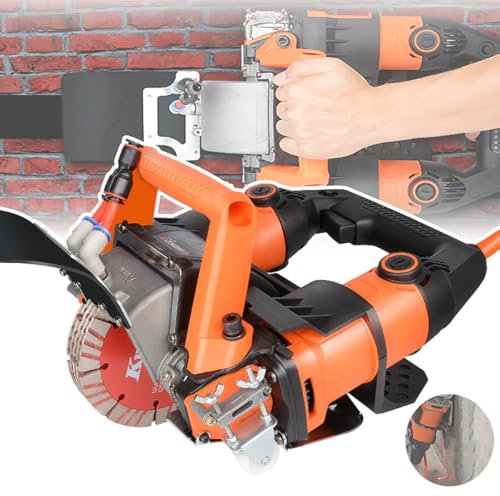 HDaspijh Electric Wall Chaser, Wall Groove Cutting Machine With the La-ser Guide,Wall Slotting Machine Dust-Free with Max Slotting Depth 45mm & Width 72mm, 5200W, 10500RPM, with Water Box