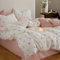Sedefen Housse de Couette 140x200 cm Blanc Rose Tulipes Feuilles Fleurs Ado Adultes Parure de Lit 1 Personne avec Fermeture Éclair Housse Couette en Microfibre avec 1 Taie d'oreiller 65x65 cm