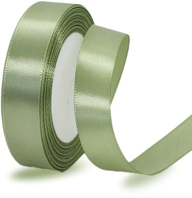 IMSOLDECOR Satinband Salbei Grün 20mm, 23m Geschenkband für Hochzeit | Bänder für Geschenkverpackungen, DIY-Basteleien, Blumensträuße, Nähprojekte, Schleifenherstellung, Geburtstags Dekoration