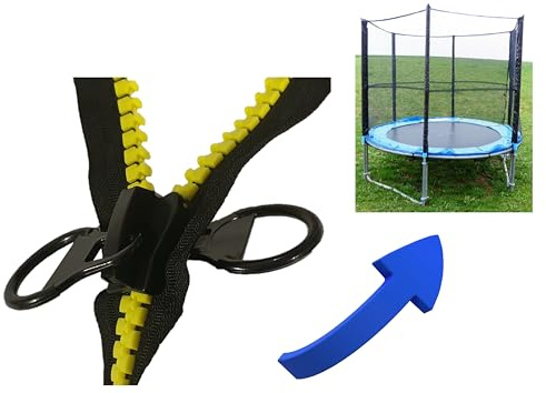 Trampolin Ersatzreißverschluß Doppel-Zipper beidseitig bedienbar schwarz 20 Zoll (gelb, 120 cm)