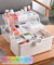 NCRGB Organizador de medicamentos blanco 39 × 22 × 28 cm, armario de 3 pisos, botiquín casero, caja de medicamentos, cajas de almacenamiento con tapa, caja grande con cerradura, organizador de maletas