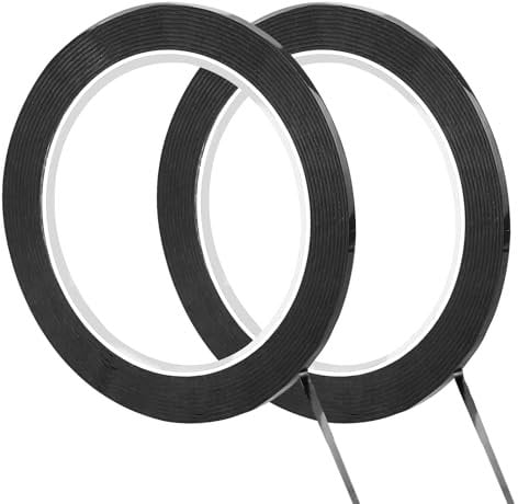 LONGDENEKHALIQ 2 Pcs 3mm Black Whiteboard Gridding Tape - 66m Self-Adhesive Thin Tape Whiteboard Tapes for Charts, Graphics, Marking, and Office or School Use