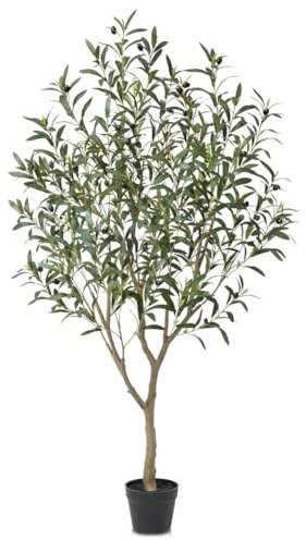 VeriNatural Olivier Artificiel 150cm - Fausse Plante Verte Décorative avec Feuilles en Soie, Résistants aux UV - Plantes Artificielles Intérieur Extérieur pour Salon Bureau Jardin Maison Balcon, VN126