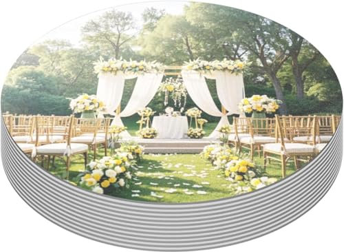 CEUQIESO Confezione da 10 pezzi centrali a specchio rotondi per decorazioni da tavolo, 12 pollici acrilico cerchio specchio vassoio candela piatto centrale per festa di nozze tavolo decorazioni da