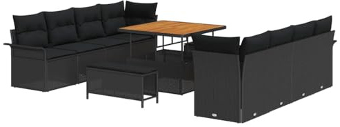 vidaXL Garten-Sofa-Set Schwarz