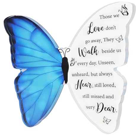 Personalised Acrylic Butterfly Memorial Gift Sympathy Bereavement Remembrance Keepsake for Loved One Grave Decorations Table Decor Thinking of You Gifts