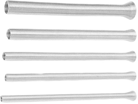 5 pezzi Spring Tube Bender,Set di piegatura per tubi flessibili, Piegatrice a Molla per Tubi Esterni, 1/4'', 5/16'', 3/8'', 1/2'',5/8'', Molla Piega Tubi,210 mm, per piegare tubi in rame e alluminio