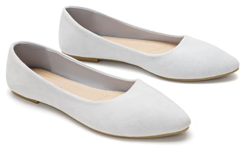 GLAMORA Ballerine Eleganti Punta Affusolata Camoscio Sintetico Pieghevoli Morbide Flessibili Ballet Flats Slip On Leggere Senza Tacco Minimal Chic Calzature Femminili Confort Quotidiano