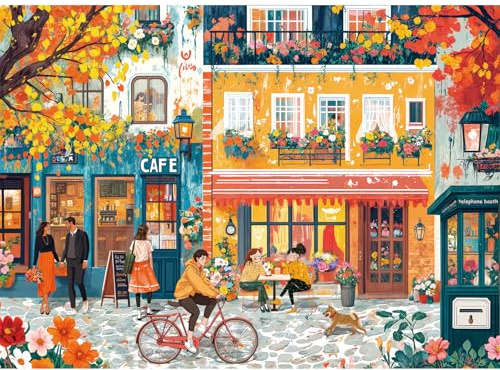 HUADADA Puzzle 500 Teile, Klassische Puzzles Geschenk-Warmstraße-500 Teile Puzzles ab 14 Jahren