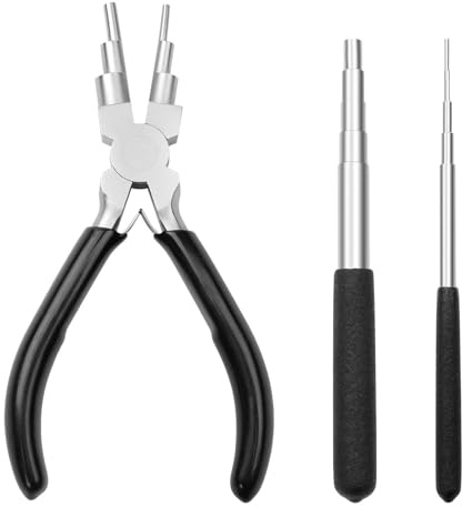 Zynaxir Jewellery Making Tool Set — 6-in-1 Wire Looping Pliers with 2PCS Mandrel, Ring Bender & Jump Ring Forming, Coiling Tool (1.5-10mm) & Bail Making Kit (3-9.5mm), Wire Wrapping Supplies