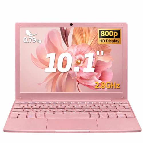 LONGEVINCE Mini Laptop 10 Pollici, Celeron N4000, Display HD, WiFi Dual Band, Bluetooth 5.0, 2×USB 3.0, Type-C, Mini HDMI, Webcam, Win 11 Pro, Tastiera Italiana, 0,79 kg (Oro Rosa,8GB DDR4, 256GB SSD)