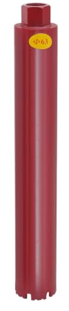 Corona de perforación húmeda de 63 mm con rosca M22, broca para núcleo de hormigón con supresión de polvo de agua, machos con diseño de dientes planos y dientes de pared grande, broca con profundidad