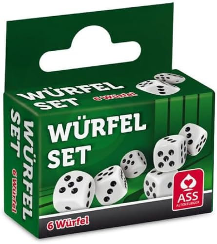 ASS Altenburger - 6 Augenwürfel in Faltschachtel, Elfenbein