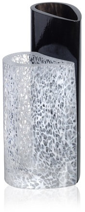 Kosta Boda Sweet Hearts Vase Black/White 2-pack