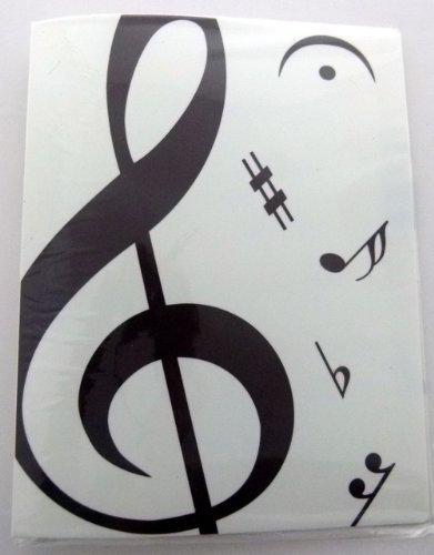FunMusicOnline Musik Themed 20 Taschen Anzeige Buch Softcover - weiß Violinschlüssel Design