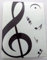 FunMusicOnline Musik Themed 20 Taschen Anzeige Buch Softcover - weiß Violinschlüssel Design