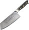 Tsume Chai Dao Hackbeil Messer Carbon Gold, Klingenlänge 18cm, Echtes Damast Küchenmesser mit Karbonfasern und Blattgold, 67 Schichten VG10 Edelstahlkern mit Kunstharz Handgriff, Rasiermesserscharf