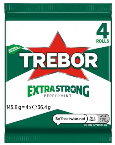 Trebor Extra Strong Peppermint Mints Pack of 6, 41g.