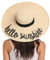 Lanzom Damen Wide Brim Strohhut Floppy Faltbare Roll Up Cap Strand Sonnenhut Upf 50+ style f-hallo sonnenschein beige einheitsgröße
