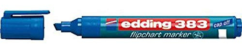 edding 383 flipchart marker - blue - 1 pen - chisel nib 1-5 mm - marker for writing, drawing and marking on flipchart paper - does not bleed through - does not dry out - colour intensive