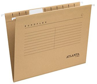 Jalema 2652742700 Hängemappen Euroflex, Hängeregister DIN A4, seitlich offen, Sichtreiter, FSC®-zertifiziert, 25er Packung, natron braun
