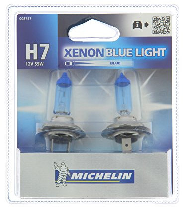 MICHELIN 2 x H7 BLUE LIGHT 55 W Autolampen für Fernlicht, Abblendlicht und Nebelscheinwerfer, Tageslicht