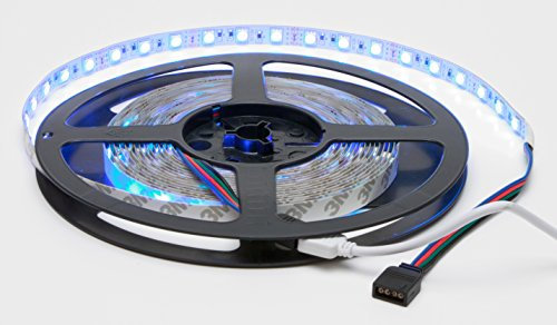 LED Strip 5m Blau 3528 30 SMD je Meter, Led Streifen mit Netzteil, Led Leiste Selbstklebend Licht-Band