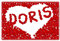 digital print Tischset mit Namen ''Doris'' Motiv Rosenherz - Tischunterlage, Platzset, Platzdeckchen, Platzunterlage, Namenstischset