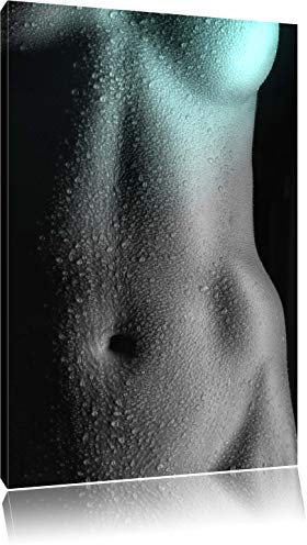 Pixxprint Erotischer Frauenkörper B&W, Größe: 80x60cm, Leinwandbild, fertig gespannt, Wandbild, Dekoration, Kunstdruck, kein Poster