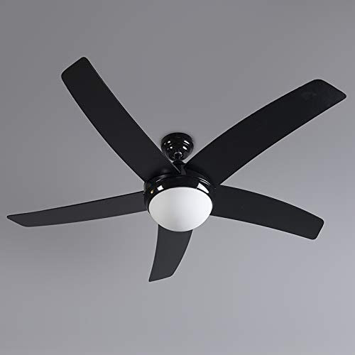 Qazqa cool - ventilateur de plafond avec eclairage et télécommande - 2 lumière - Ø 1300 mm - Noir - Moderne - éclairage intérieur - Salon I Chambre I Cuisine I Salle à manger